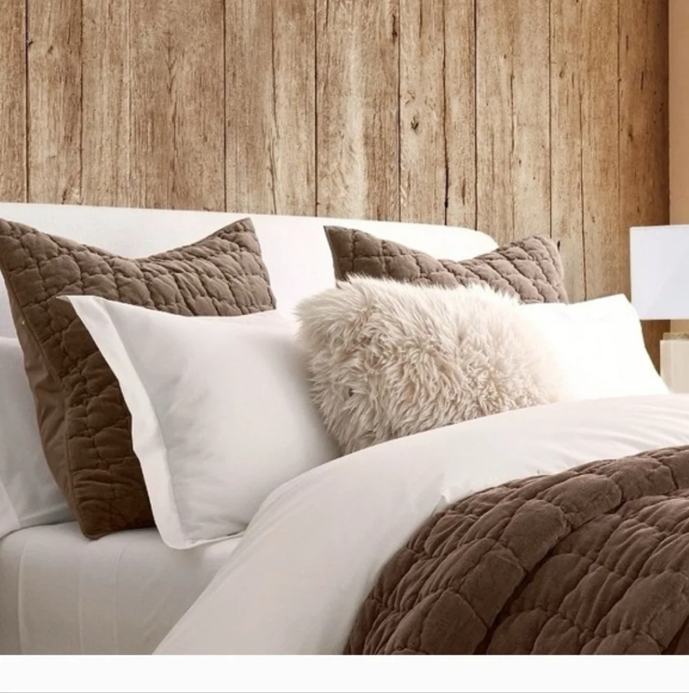Pottery Barn Set of Two Luxe Faux Fur Euro Shams. NWT.